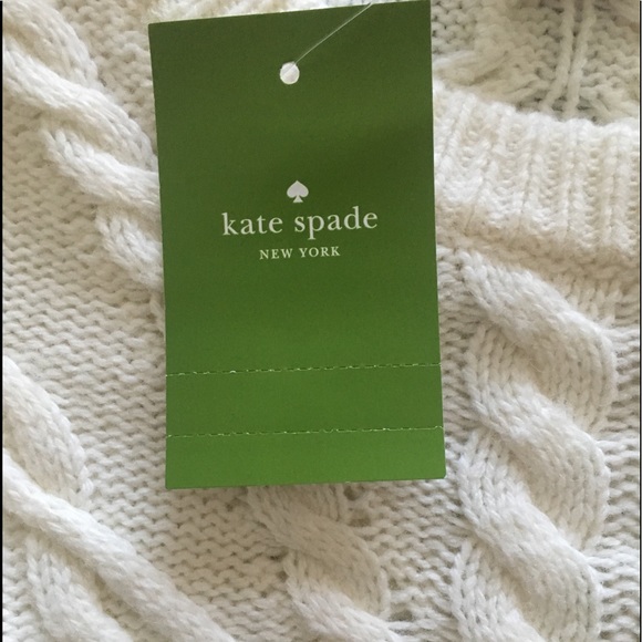 Kate Spade white sweater cable knit wool blend - Picture 7 of 8